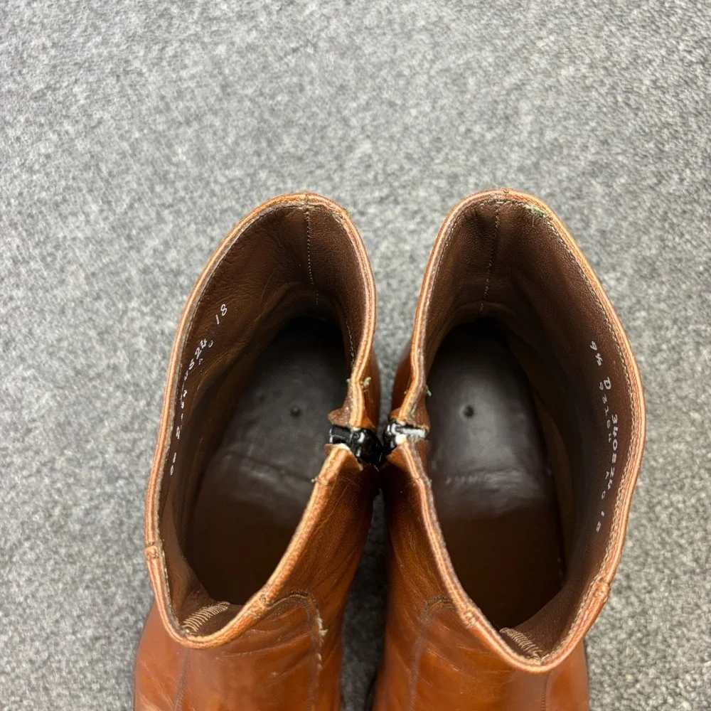 Vintage Florsheim Imperial Side Zip Ankle Boots Men's 9.5 D Brown Leather Beatle